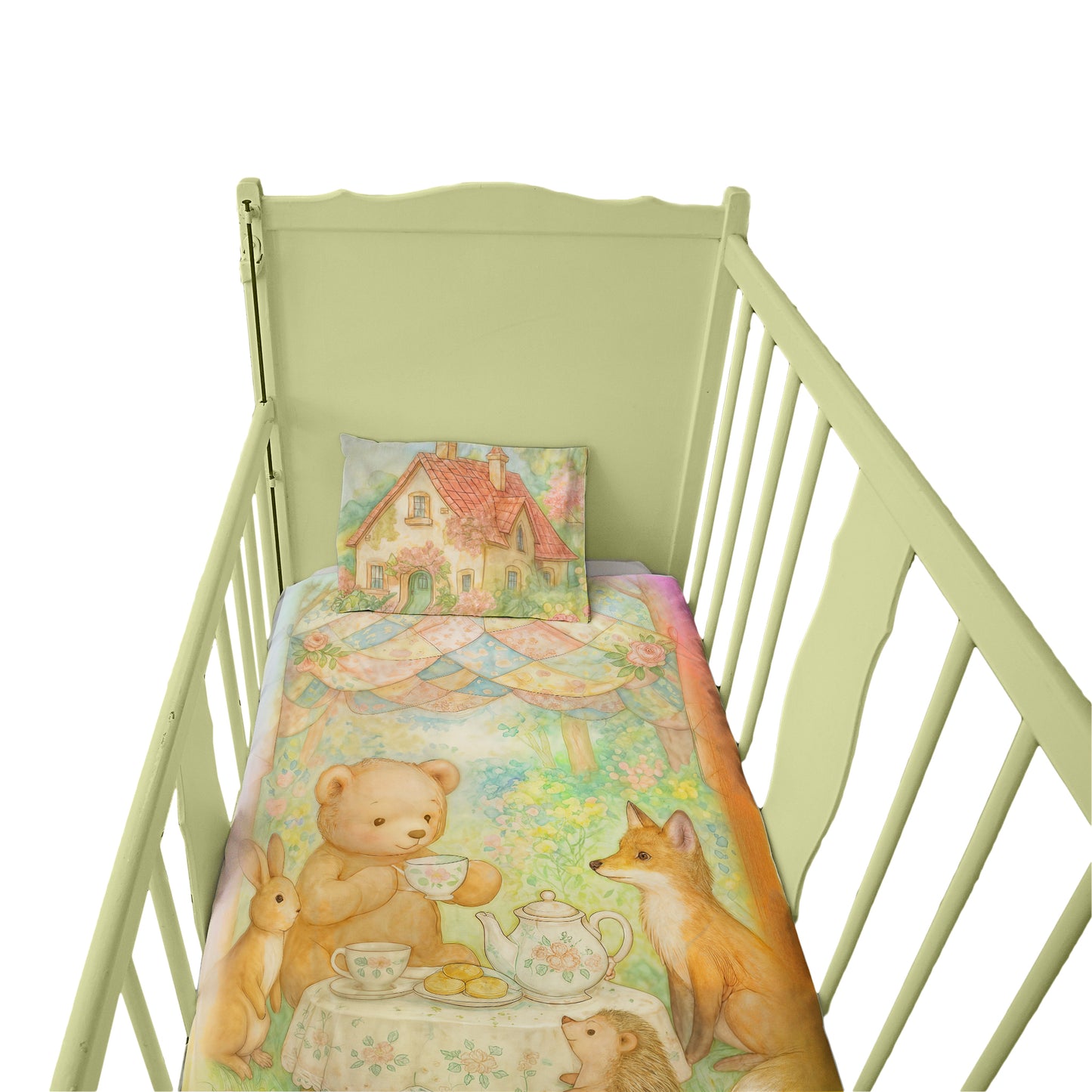 Scenes from Wonderland Tea with Teddy Cot Set