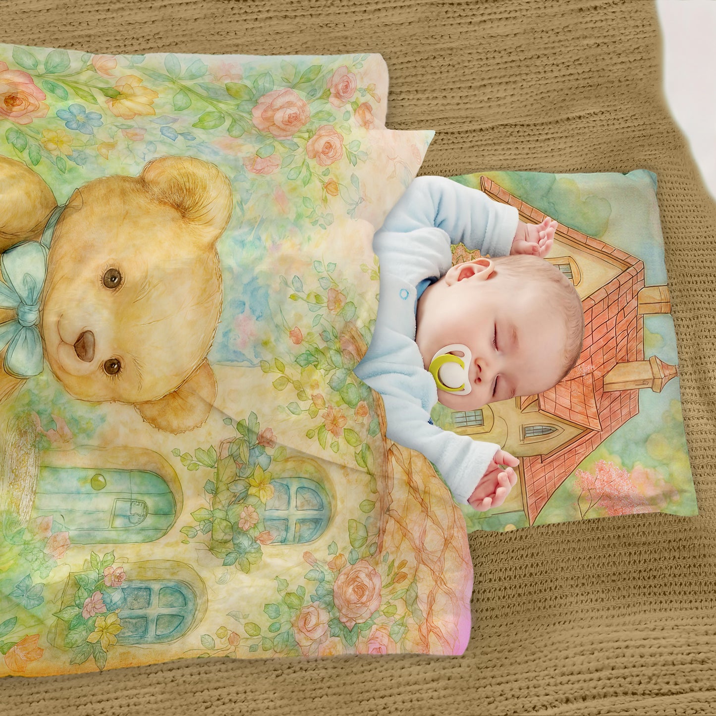 Scenes from Wonderland Teddy Bear Cot Set