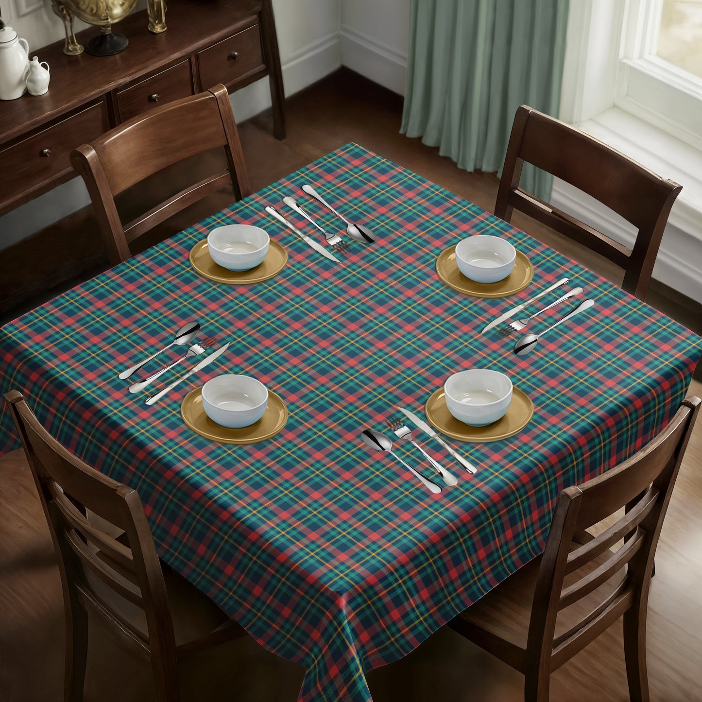 Scottish Green Square Tablecloth