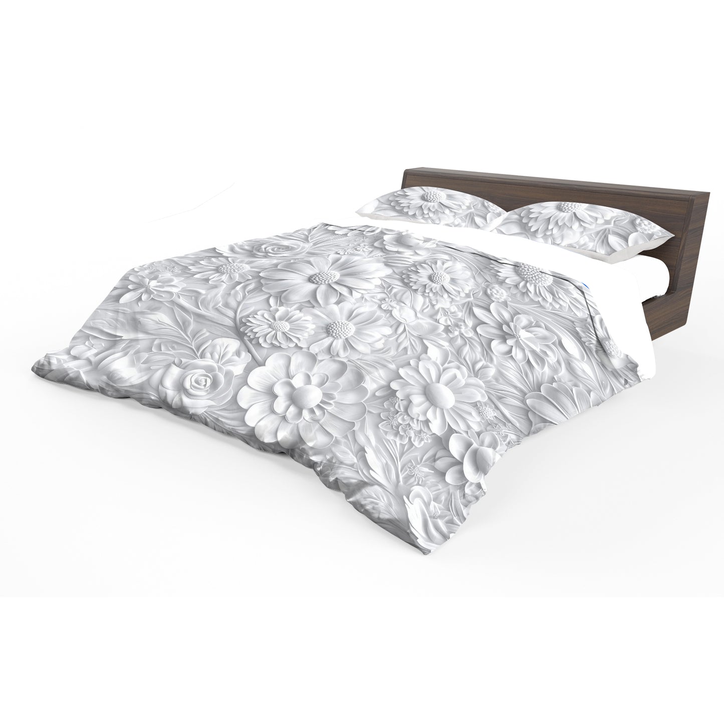 Sculpted Flowers Duvet Cover Set