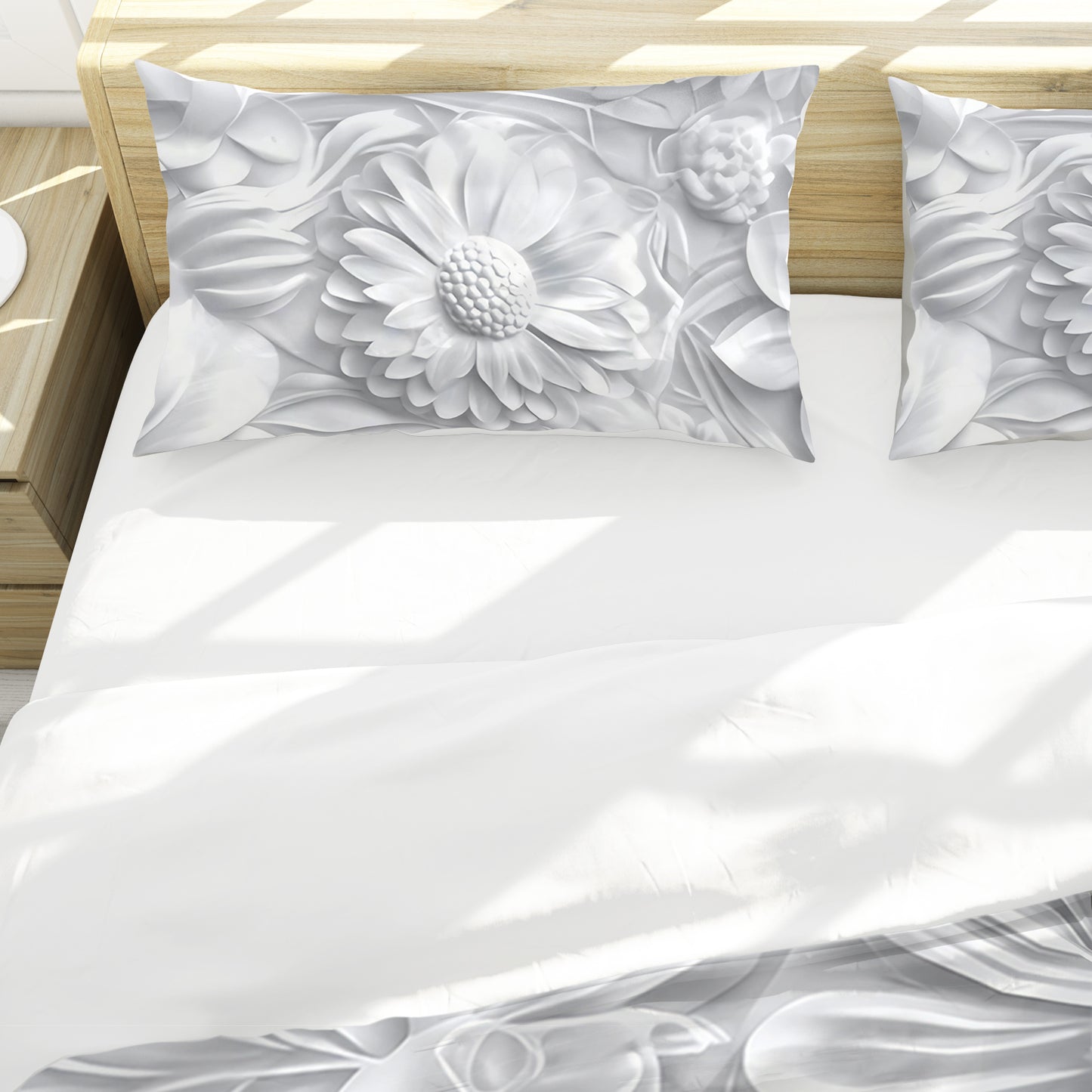 Sculpted Flowers Duvet Cover Set