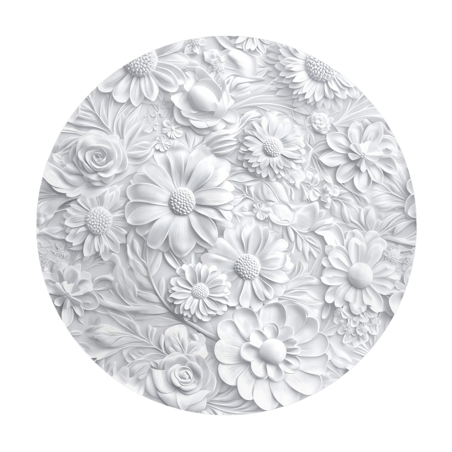 Sculpted Flowers Round Tablecloth