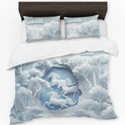 Sculpted Horse & Field Duvet Cover Set