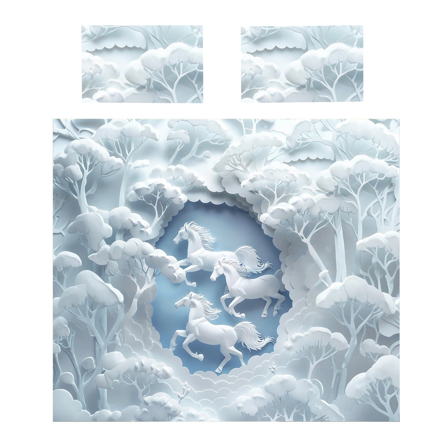 Sculpted Horse & Field Duvet Cover Set