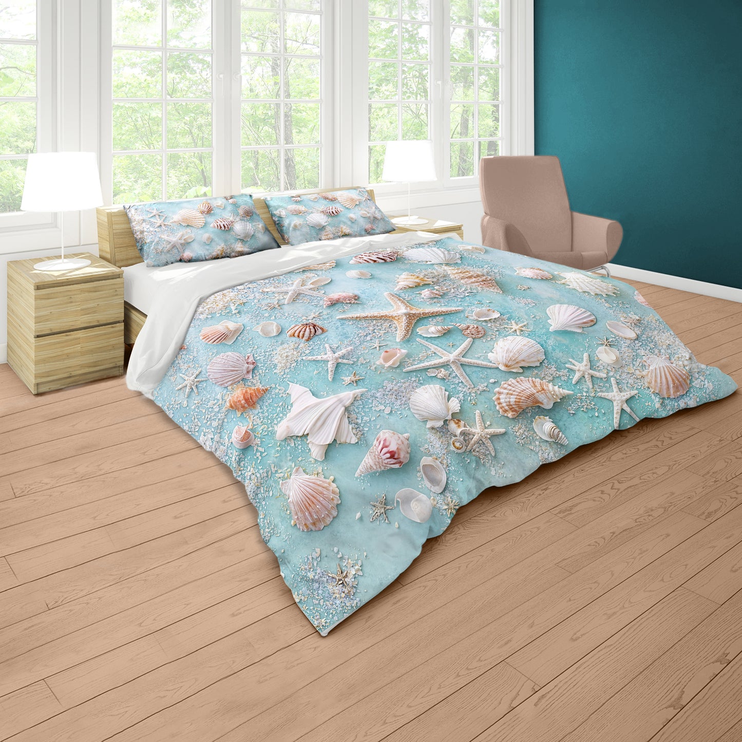 Sea Sand and Shells Duvet Cover Set