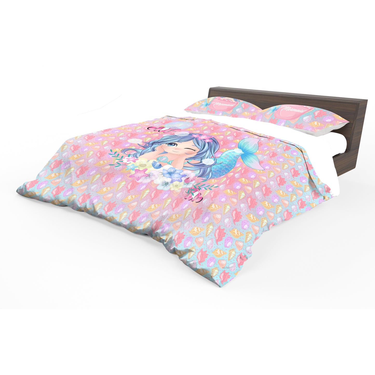 Sea Shell Mermaid Kids Duvet Cover Set