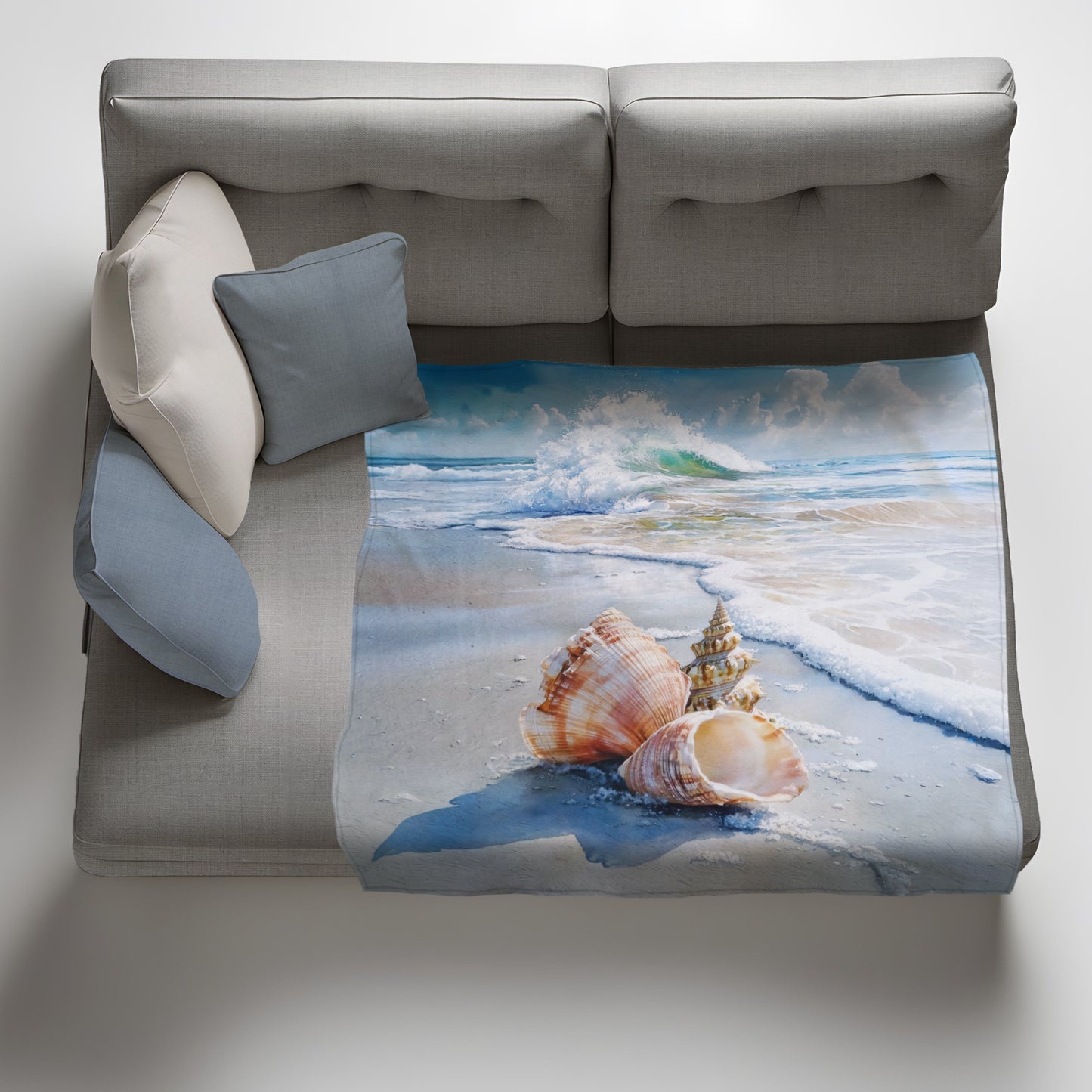 Sea Shells Light Weight Fleece Blanket