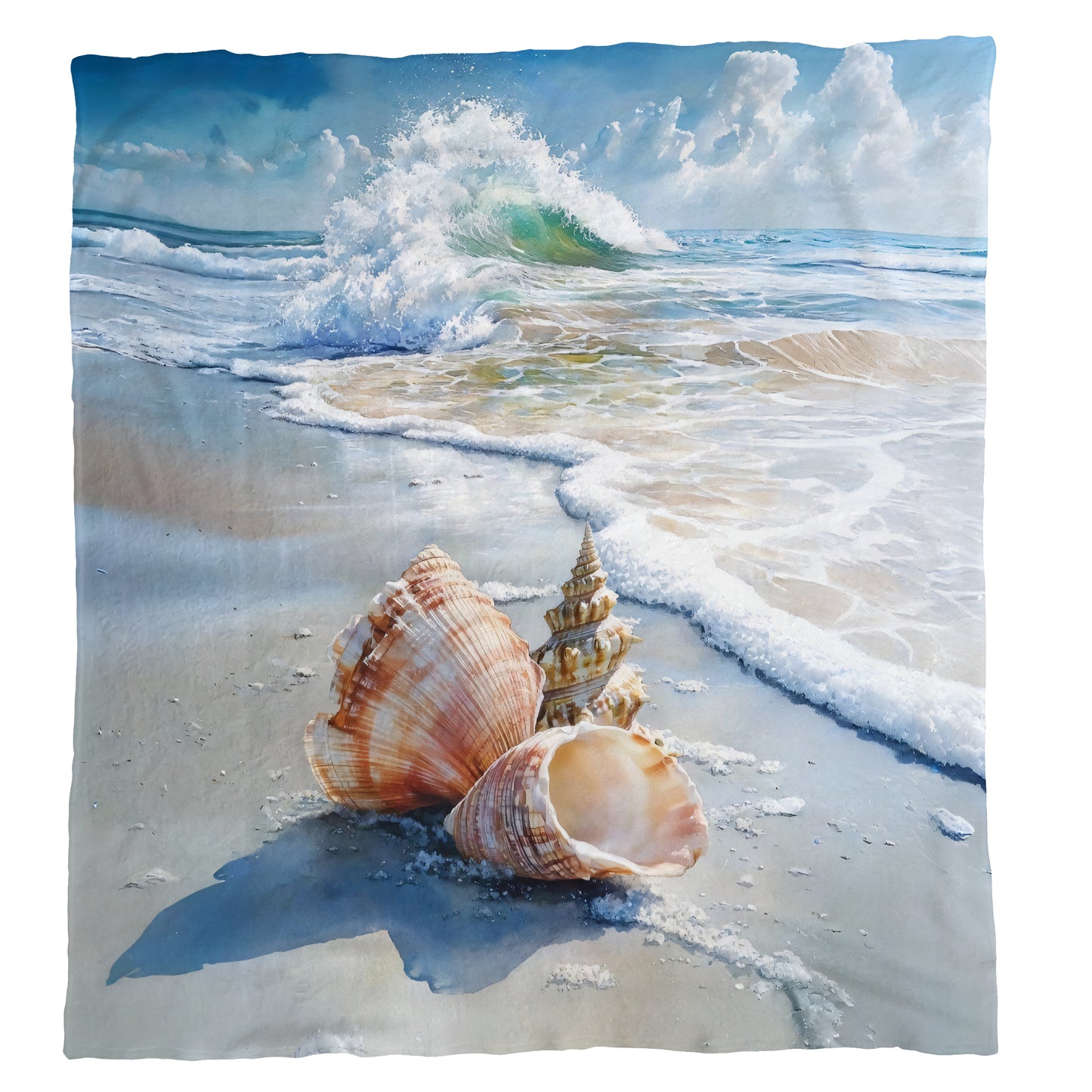 Sea Shells Light Weight Fleece Blanket