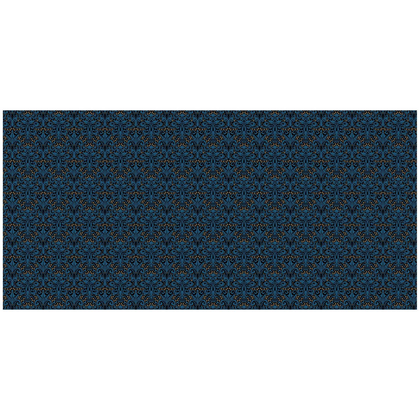 Seagreen on Black Baroque 3m Rectangle Tablecloth