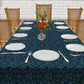 Seagreen on Black Baroque 3m Rectangle Tablecloth