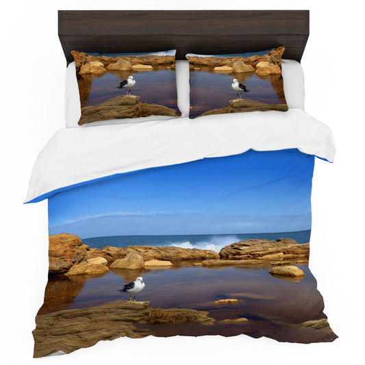 Seascape on Otter hiking trail Duvet Cover Set by Fanie Heymans