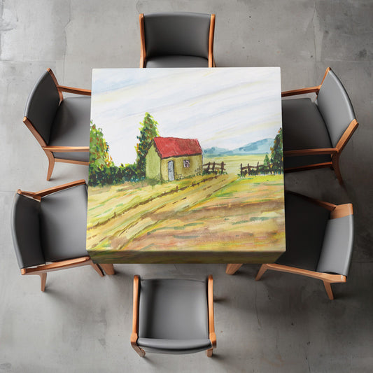 Secluded Farm House Square Tablecloth By Wikus Hattingh