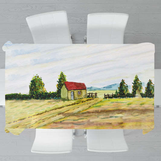 Secluded Farm House By Wikus Hattingh Rectangle Tablecloth