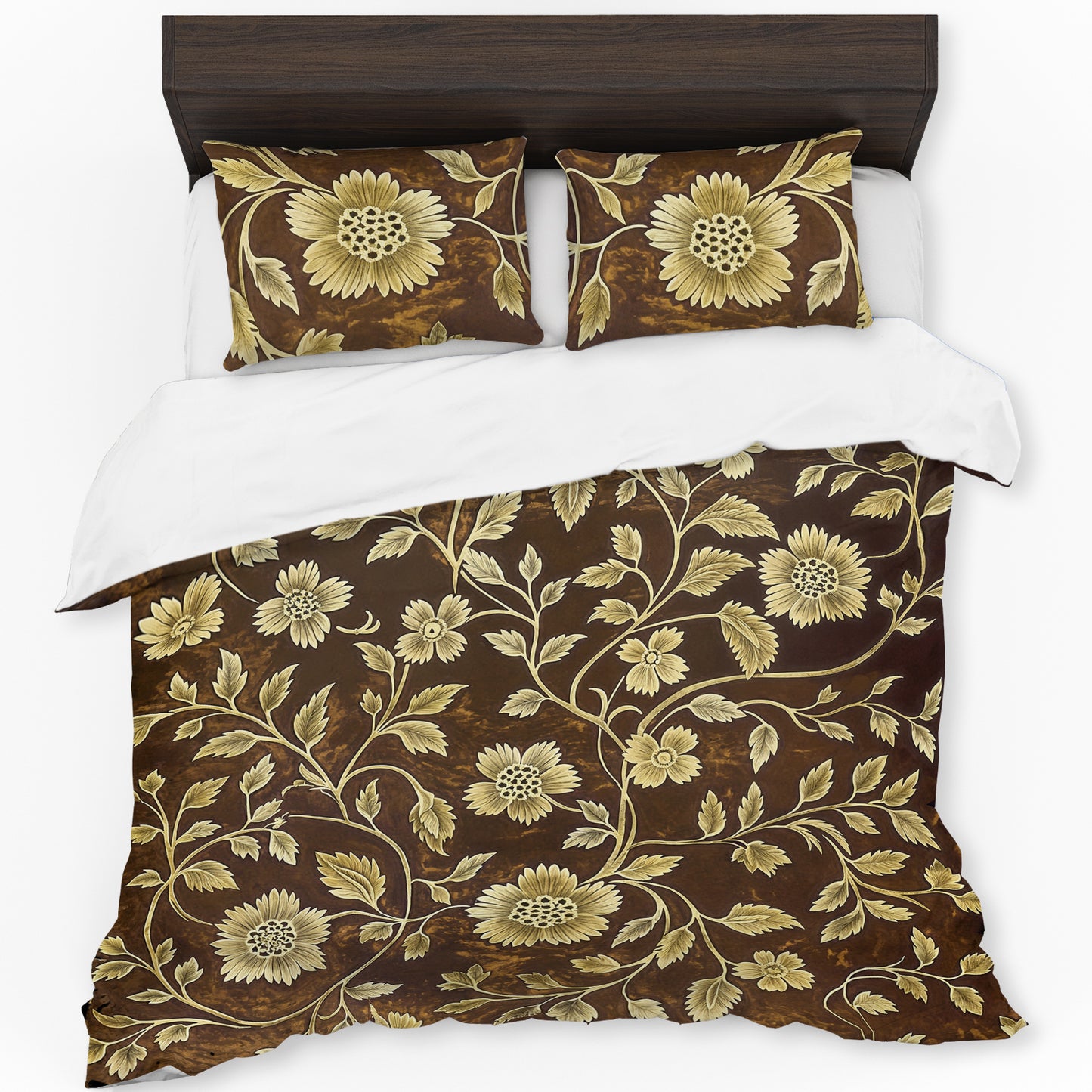 Sepia Daisies Duvet Cover Set