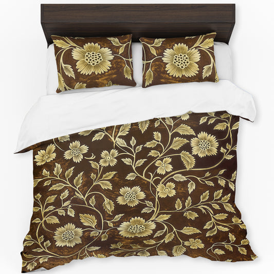 Sepia Daisies Duvet Cover Set