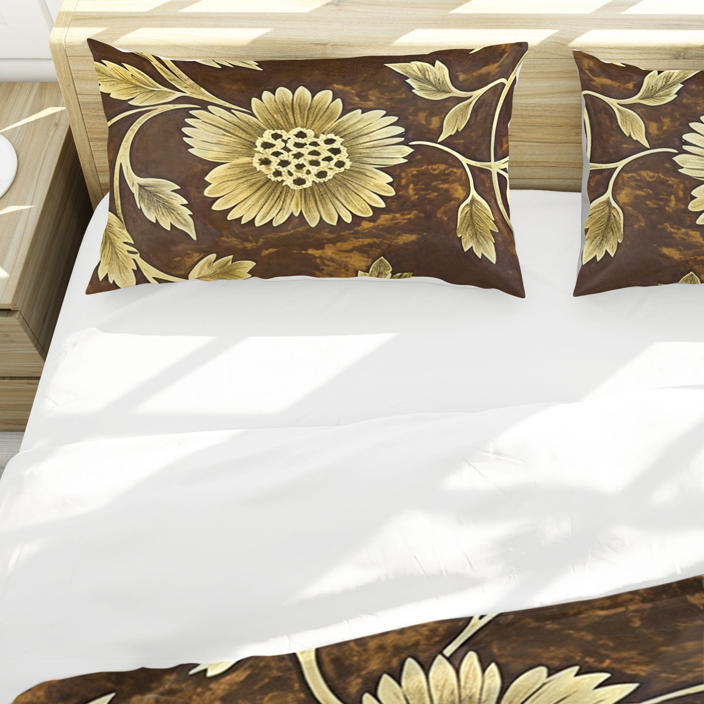 Sepia Daisies Duvet Cover Set