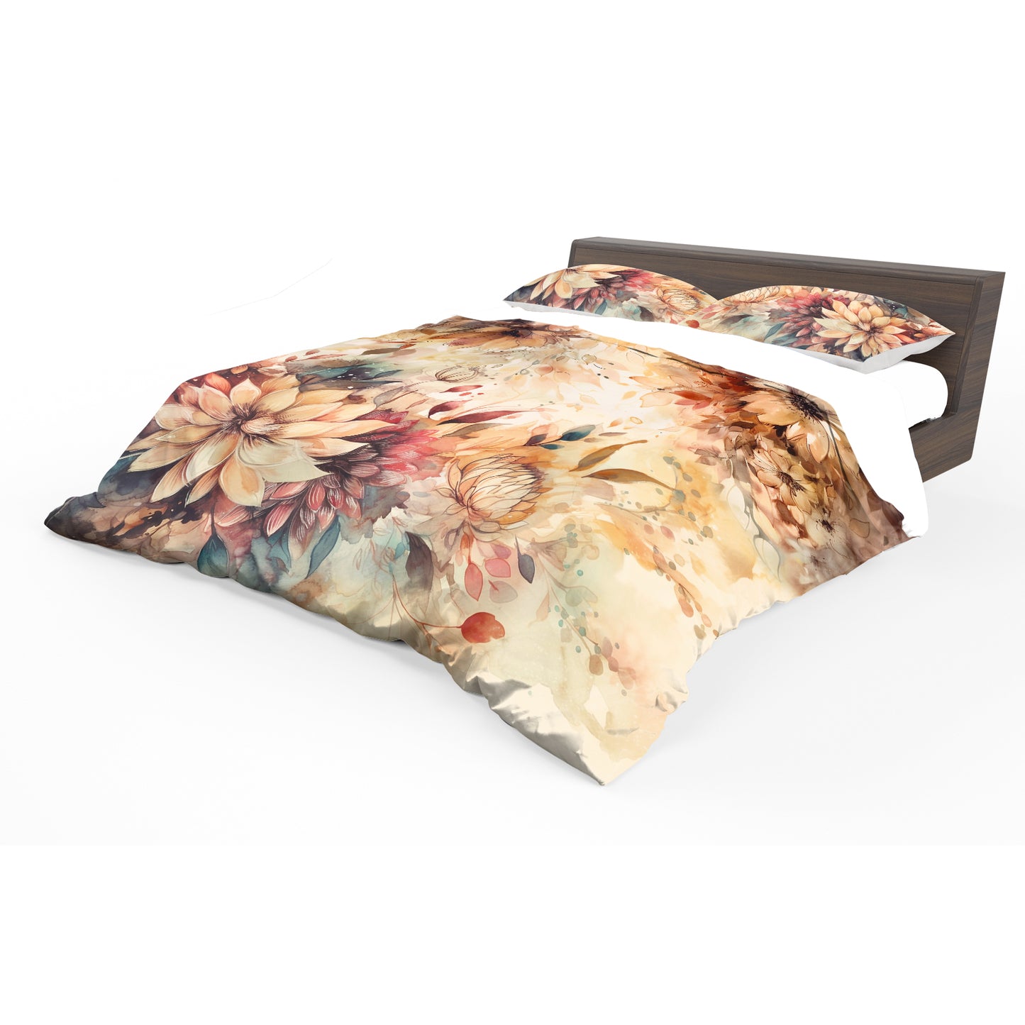 Sepia Petals Duvet Cover Set