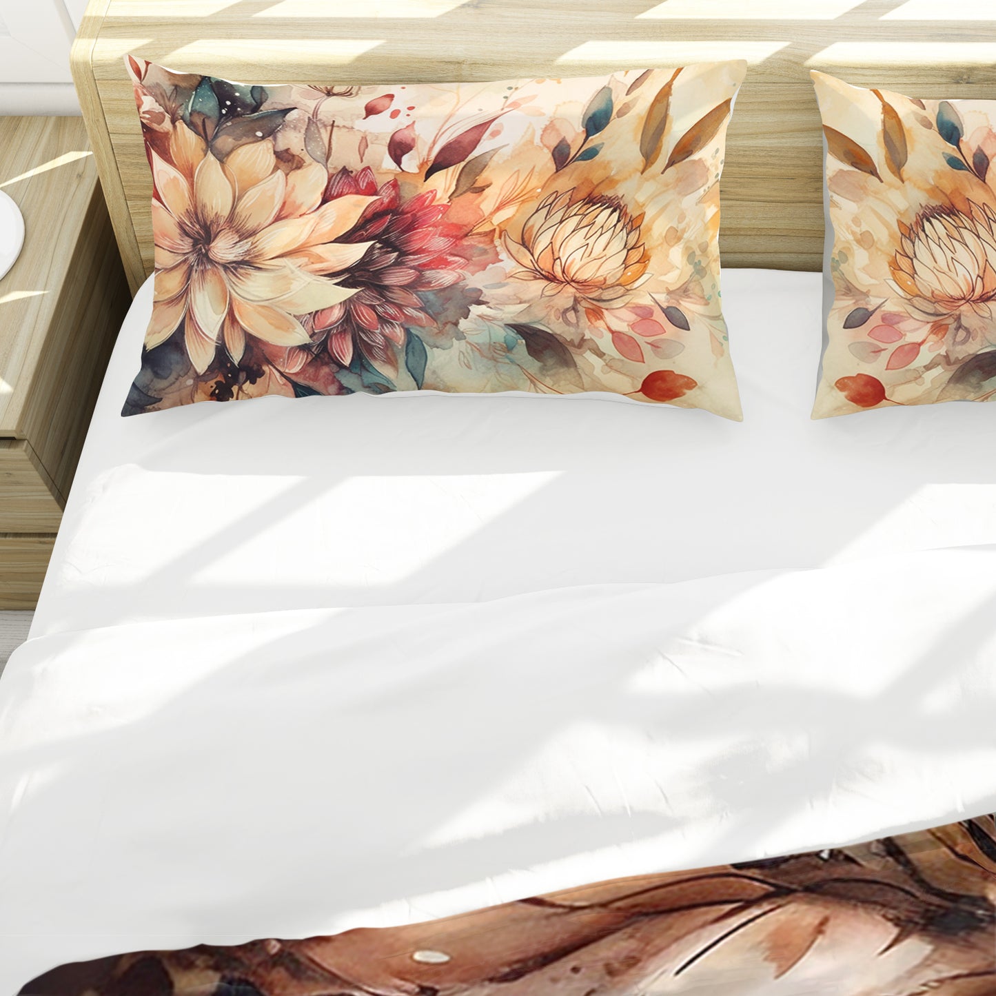 Sepia Petals Duvet Cover Set
