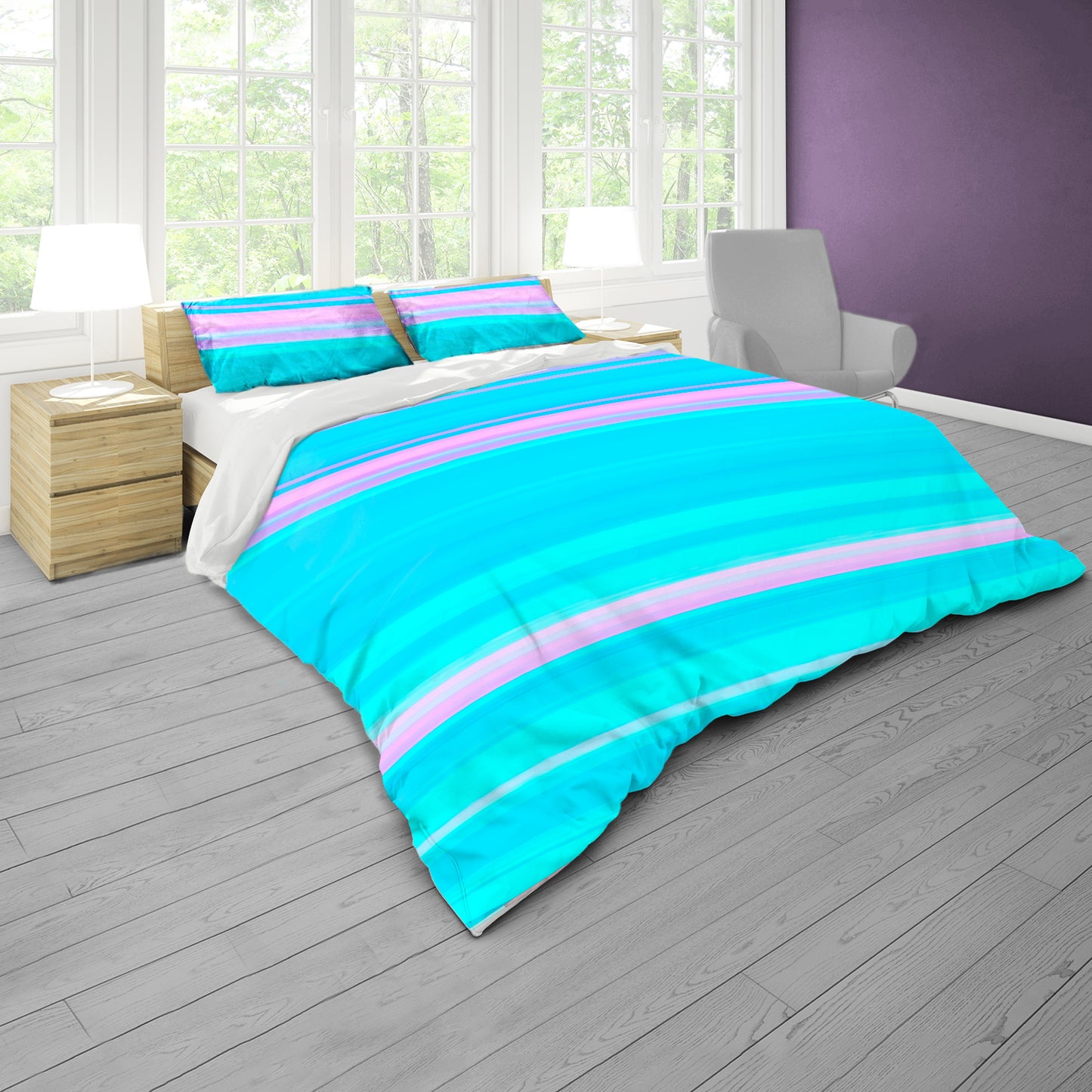 Serene Streaks Duvet Cover Set