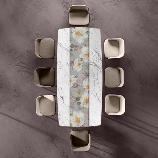 Shaded Purple White Flower Table Runner By Mark Van Vuuren