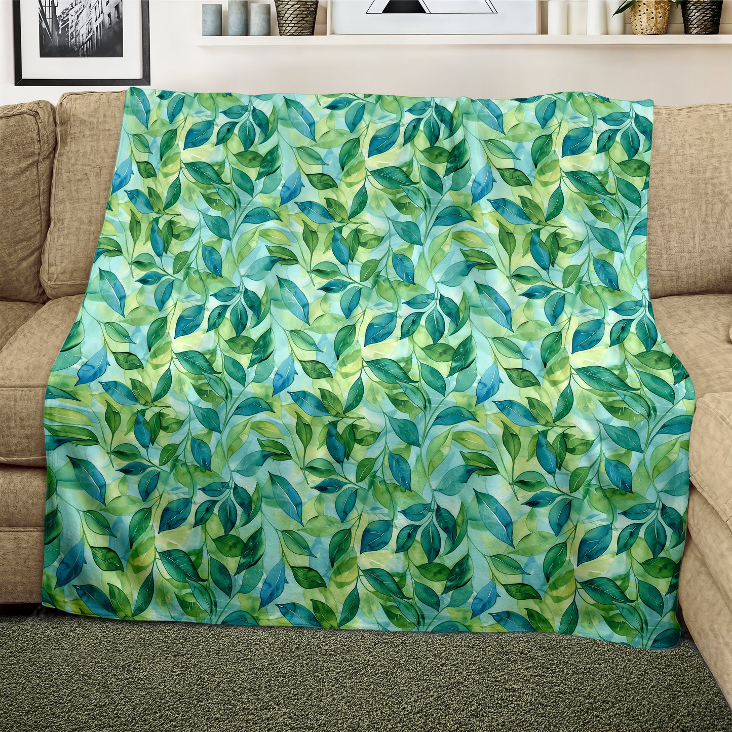 Shades Of Green Light Weight Fleece Blanket