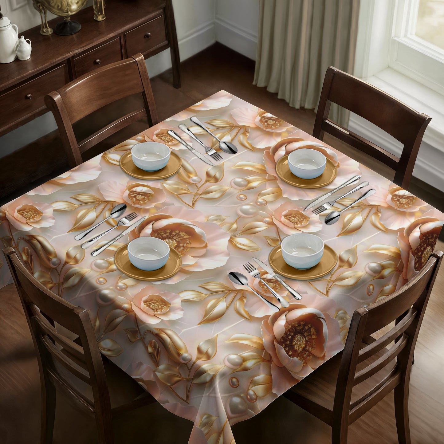 Shades of Cream Square Tablecloth