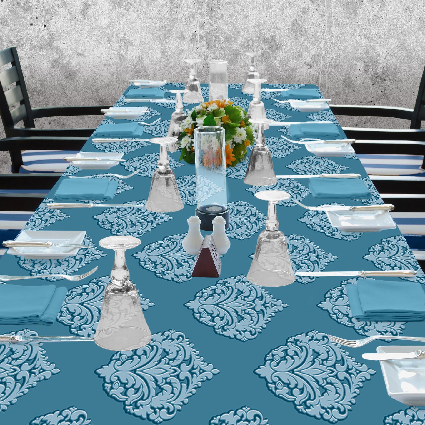 Shades of Green Classic Pattern 3m Rectangle Tablecloth