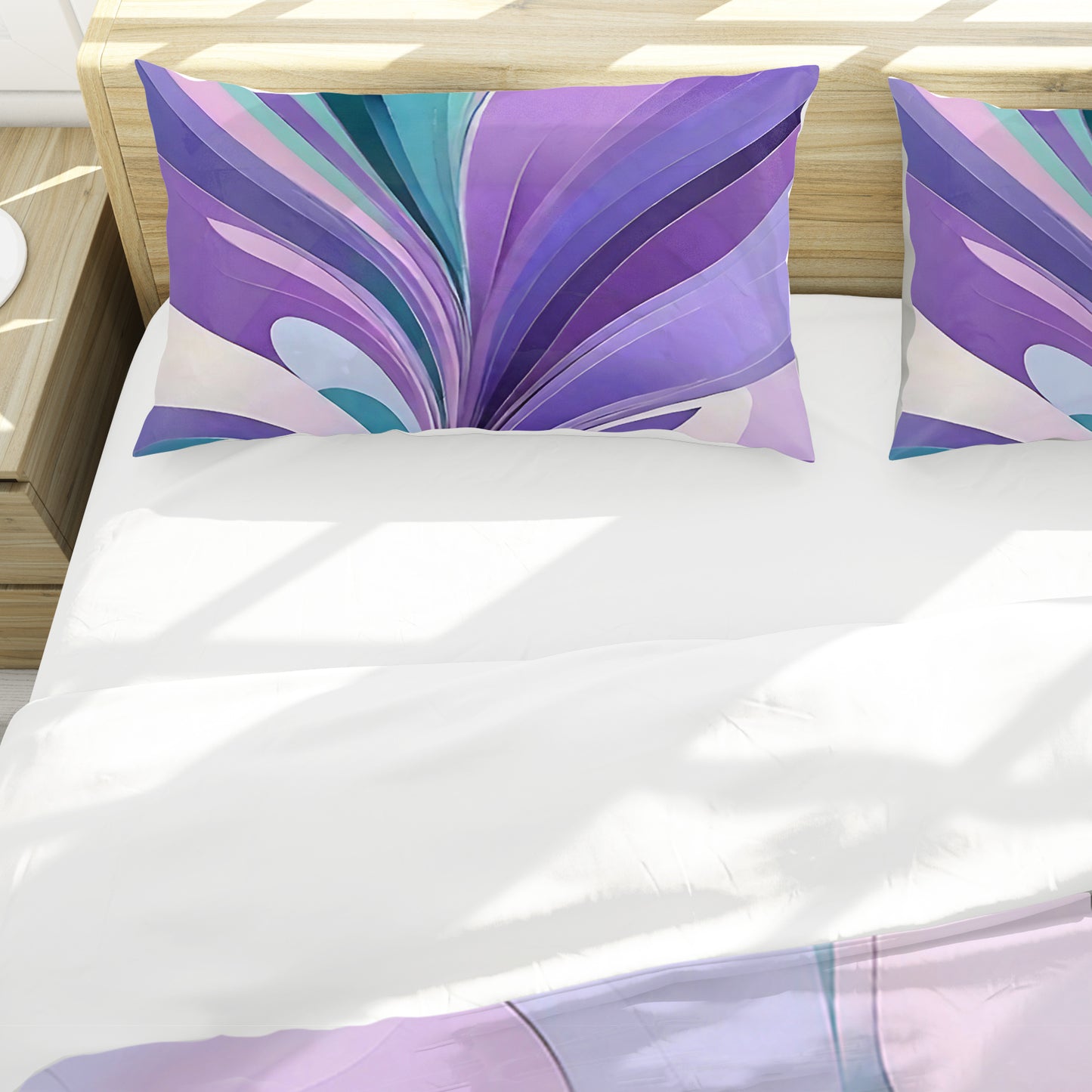 Shades of Purple and Aqua Duvet Cover Set