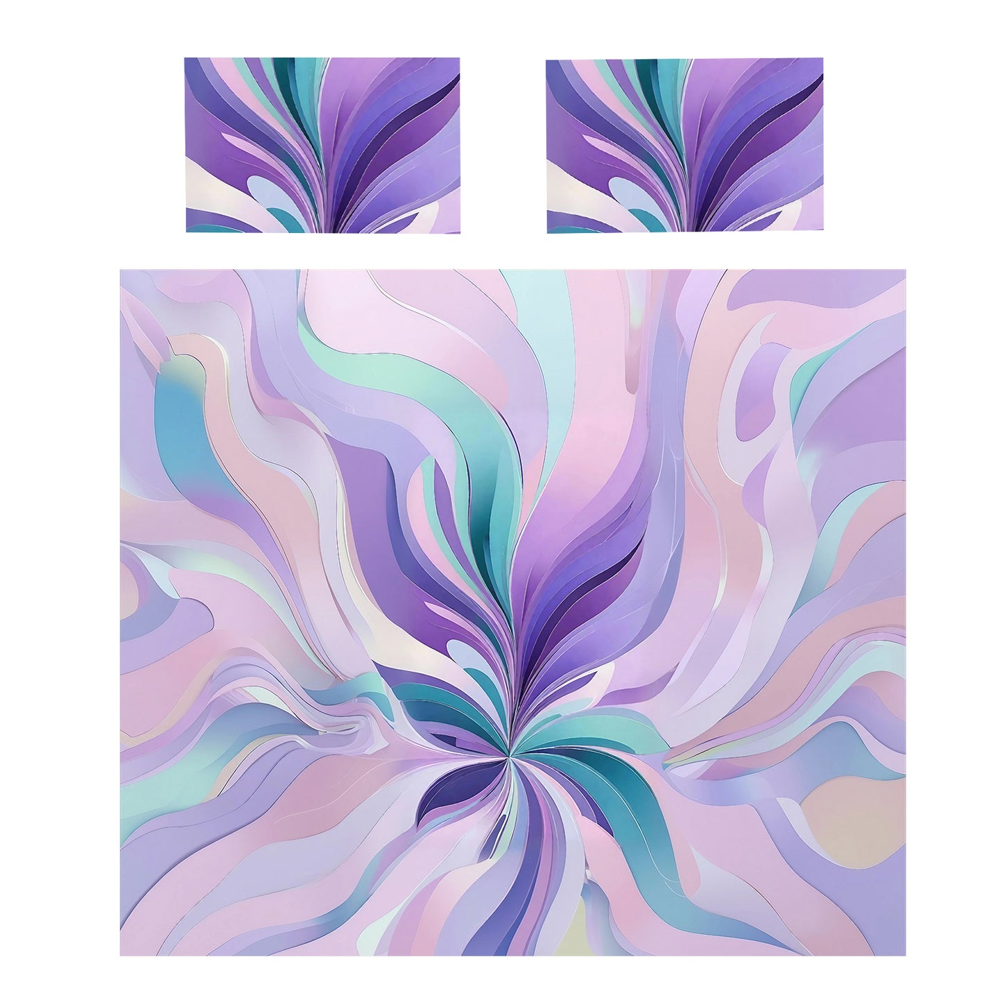 Shades of Purple and Aqua Duvet Cover Set