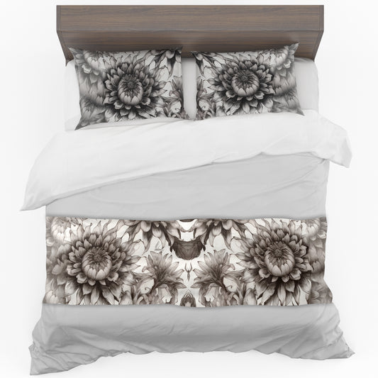 Shadow Bloom Flowers By Nathan Pieterse Bed Runner and Optional Pillowcases