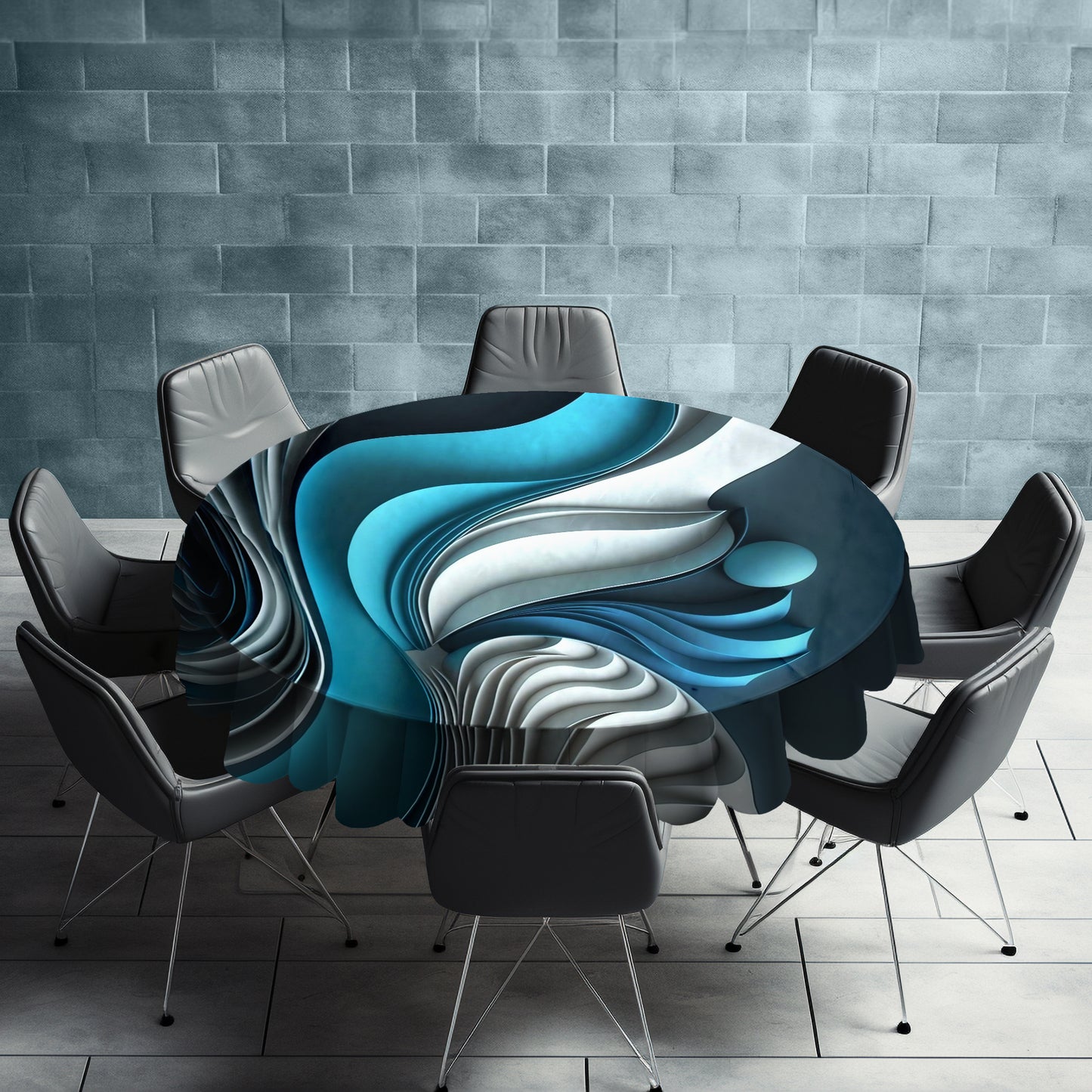 Shapes Of Morphing Waves Round Tablecloth