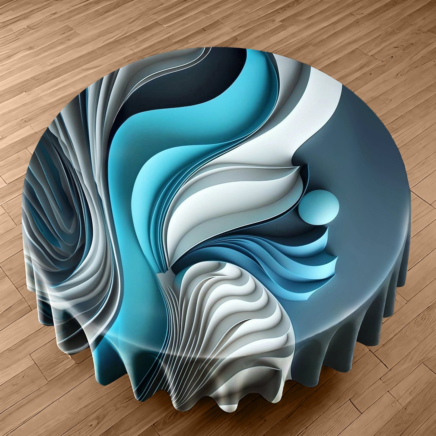 Shapes Of Morphing Waves Round Tablecloth