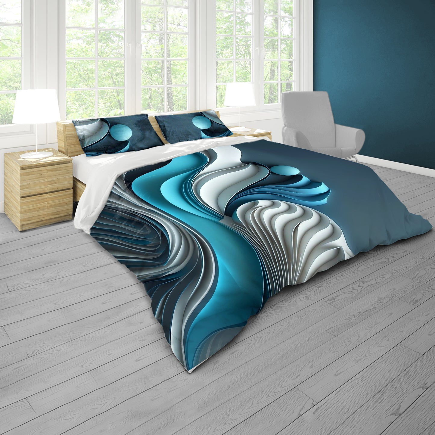 Shapes of Morphing Waves Duvet Cover Set