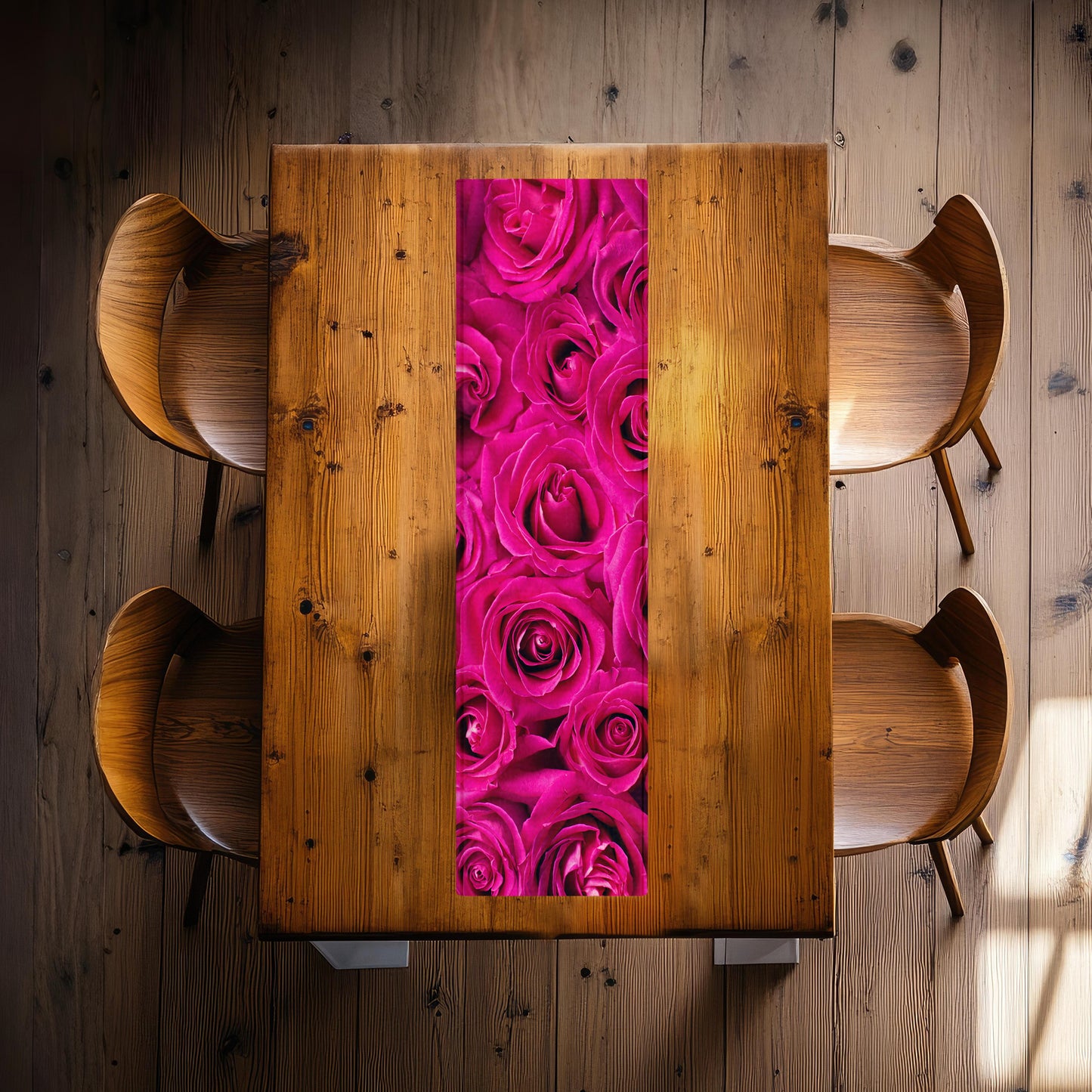Sherize Pink Roses 160cm Table Runner