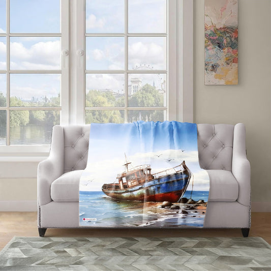 Shipwreck Light Weight Fleece Blanket by Stella Bruwer