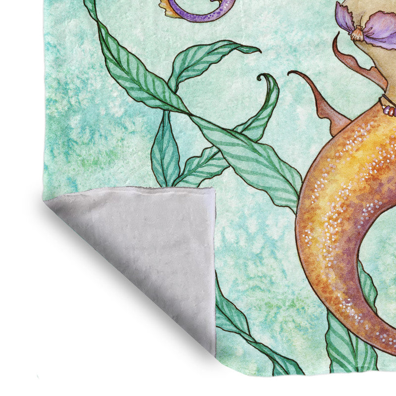 Shy seahorse Light weightFleece Blanket By Amy Brown