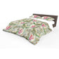 Shy Petals on Green Duvet Cover Set
