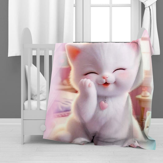 Shy Kitten Minky Blanket
