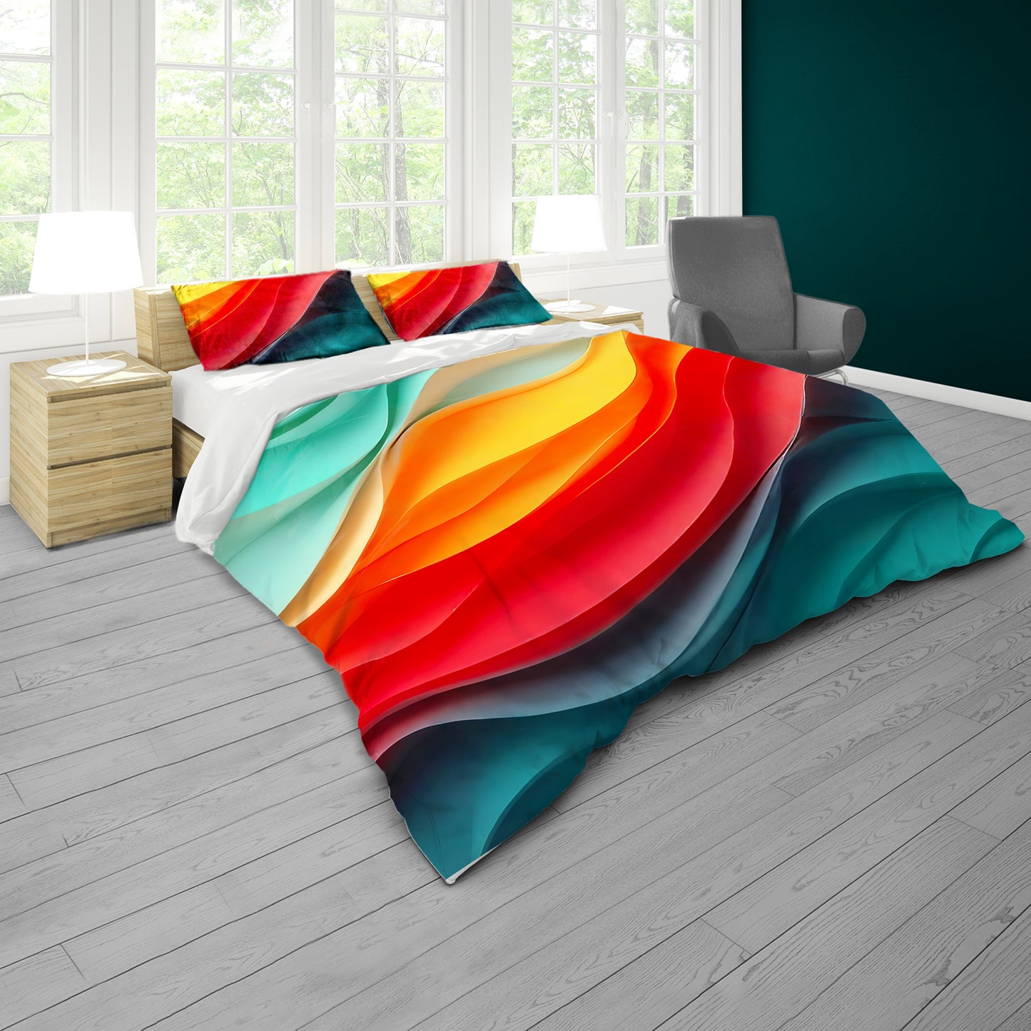 Silk Currents Duvet Cover Set