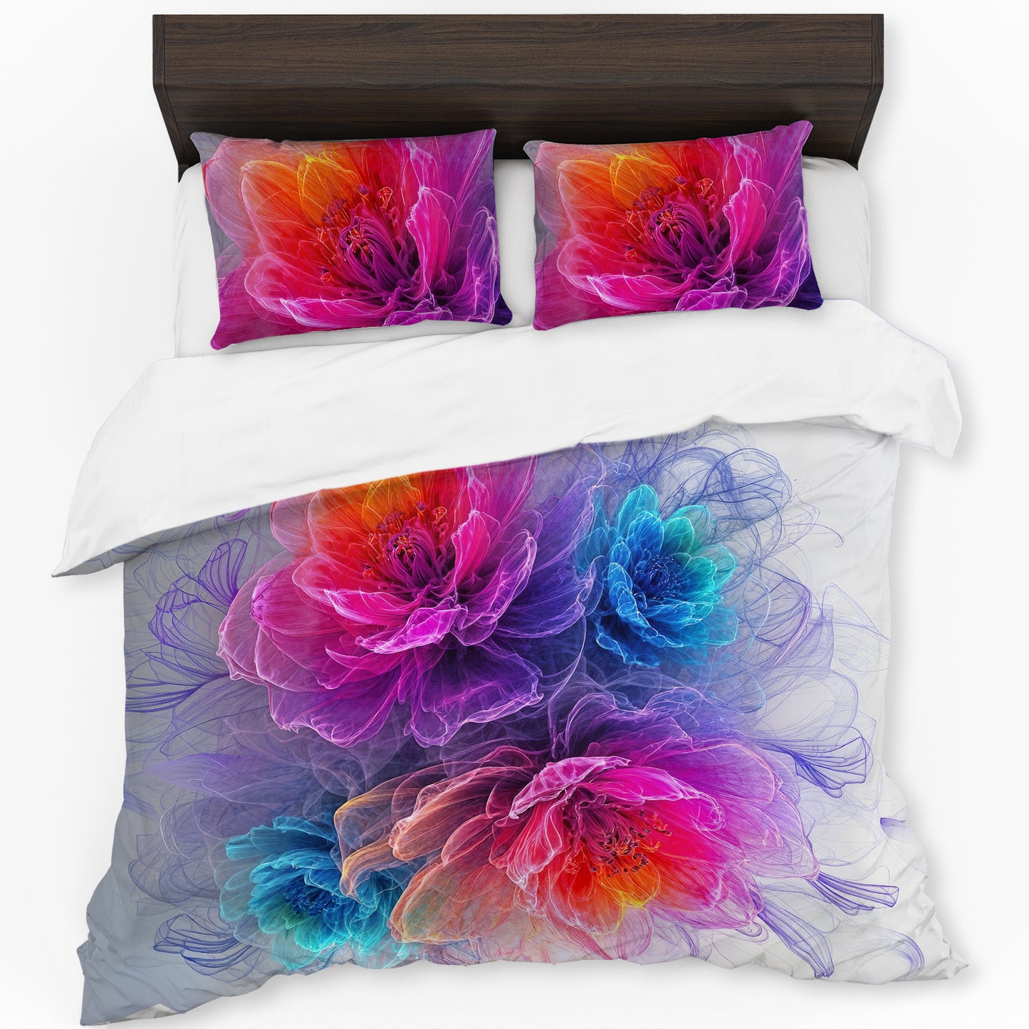 Silk Floral Duvet Cover Set