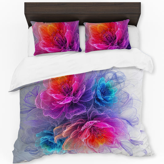 Silk Floral Duvet Cover Set