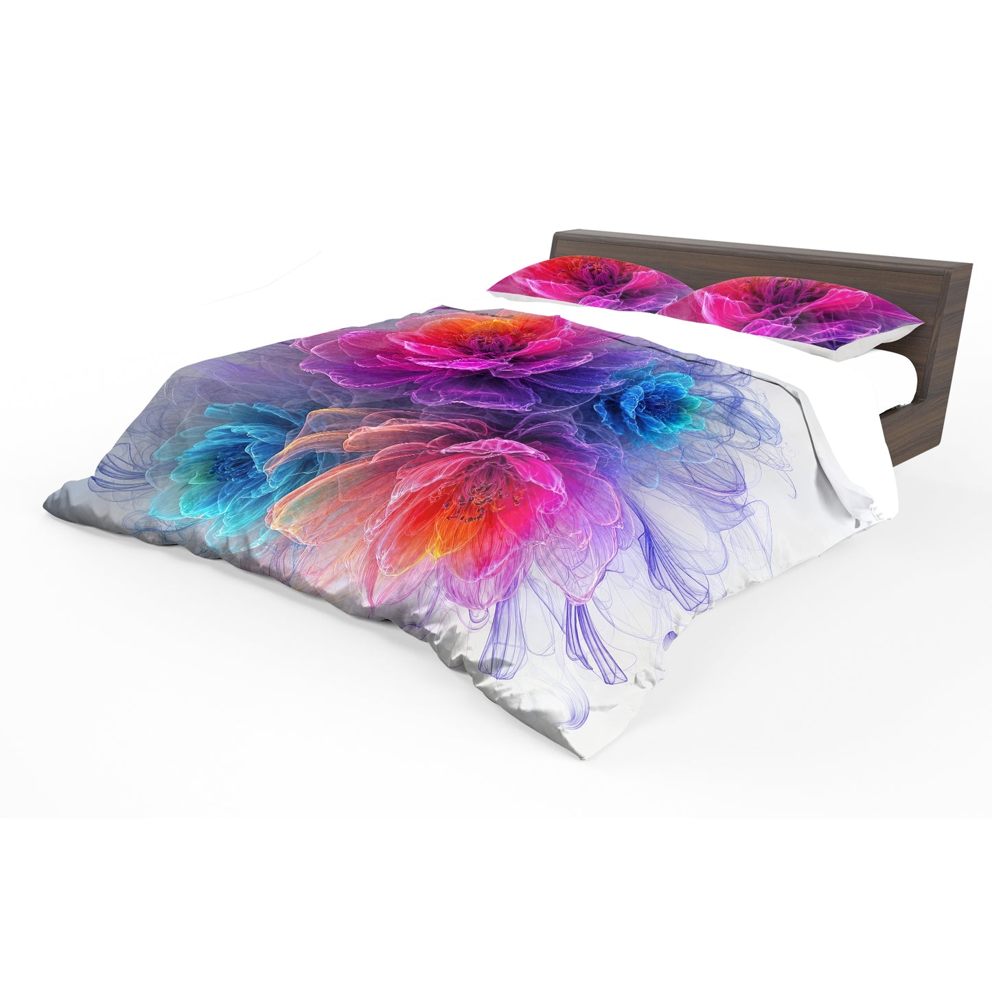 Silk Floral Duvet Cover Set