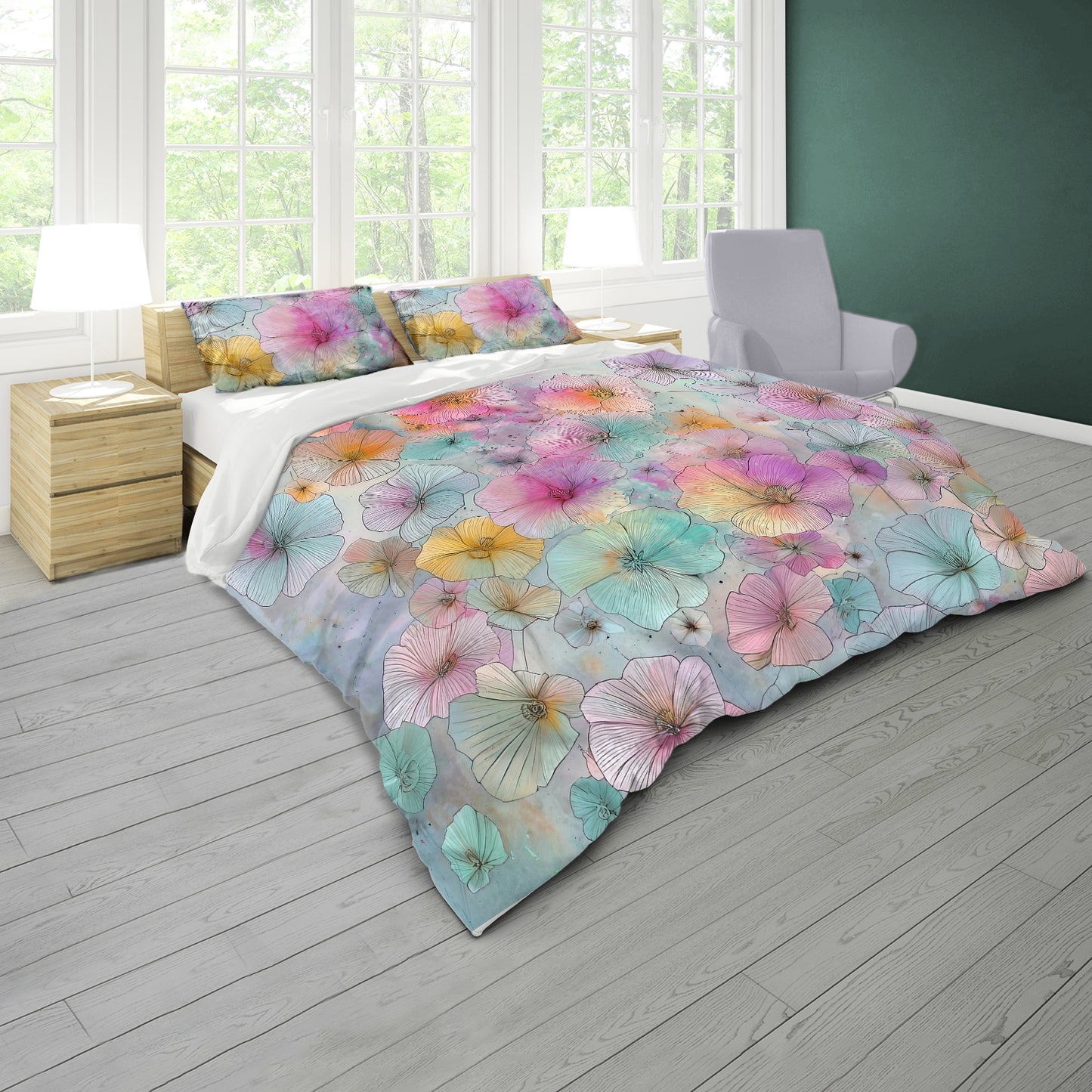 Silky Petals Duvet Cover Set