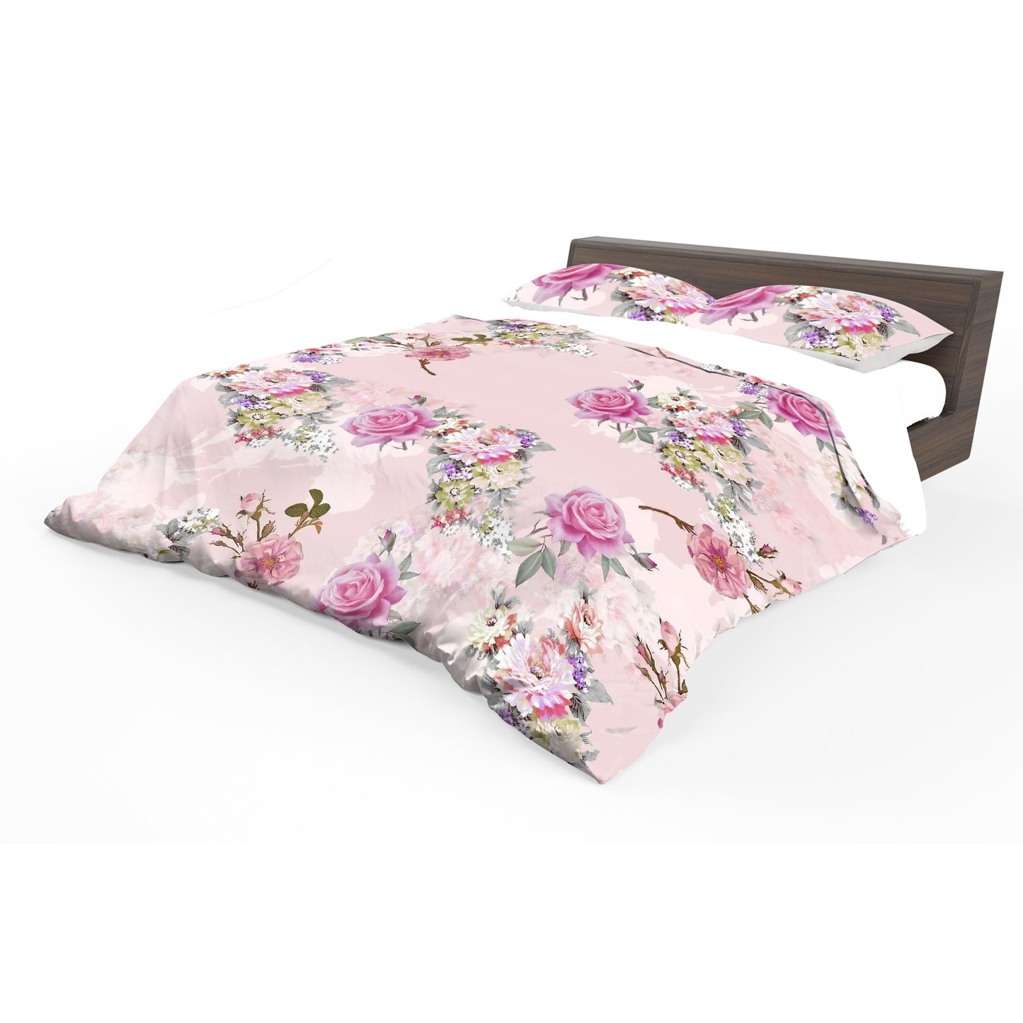 Silky Pink Rose Duvet Cover Set