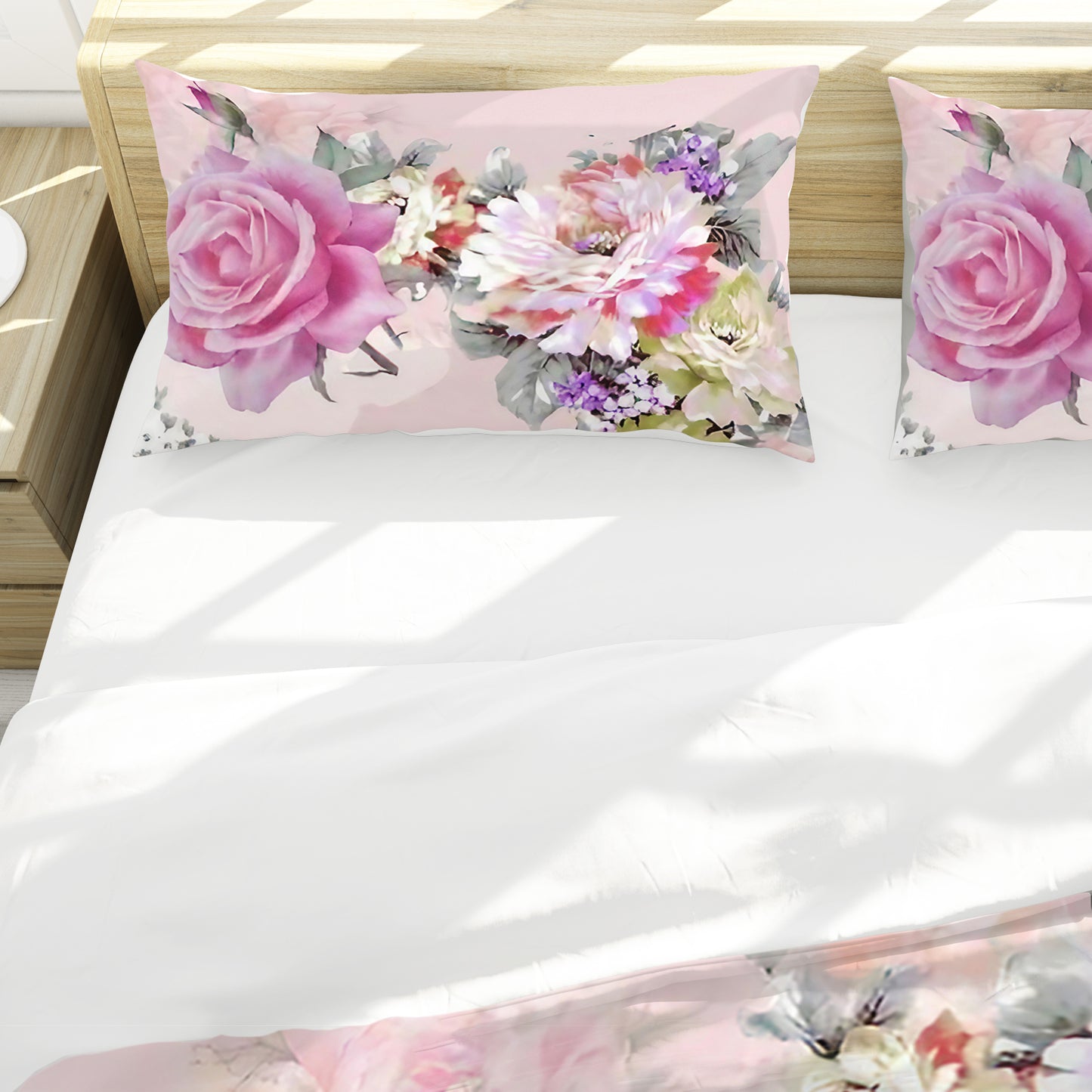 Silky Pink Rose Duvet Cover Set