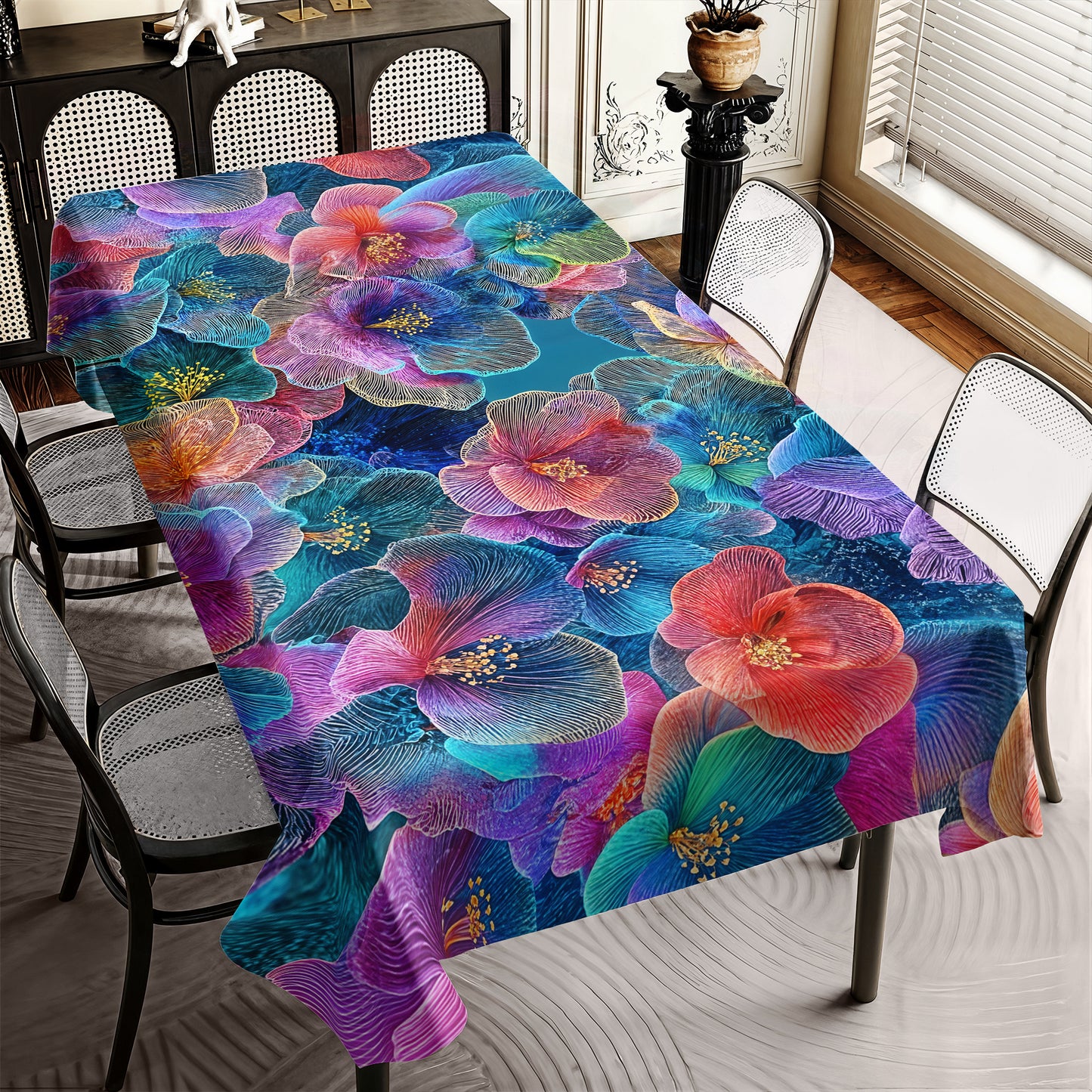 Silky Purple and Pink Rectangle Tablecloth