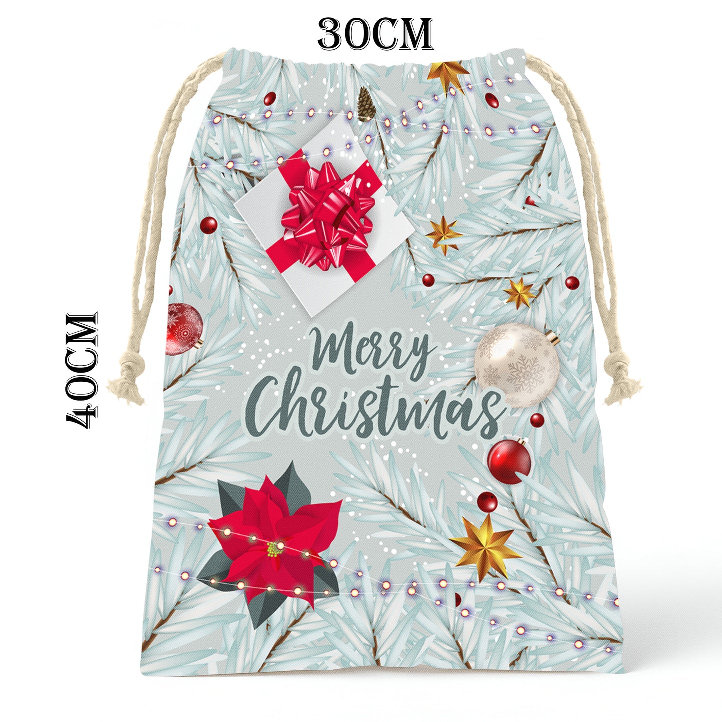 Silver Christmas Gift Bag (Set of 2)