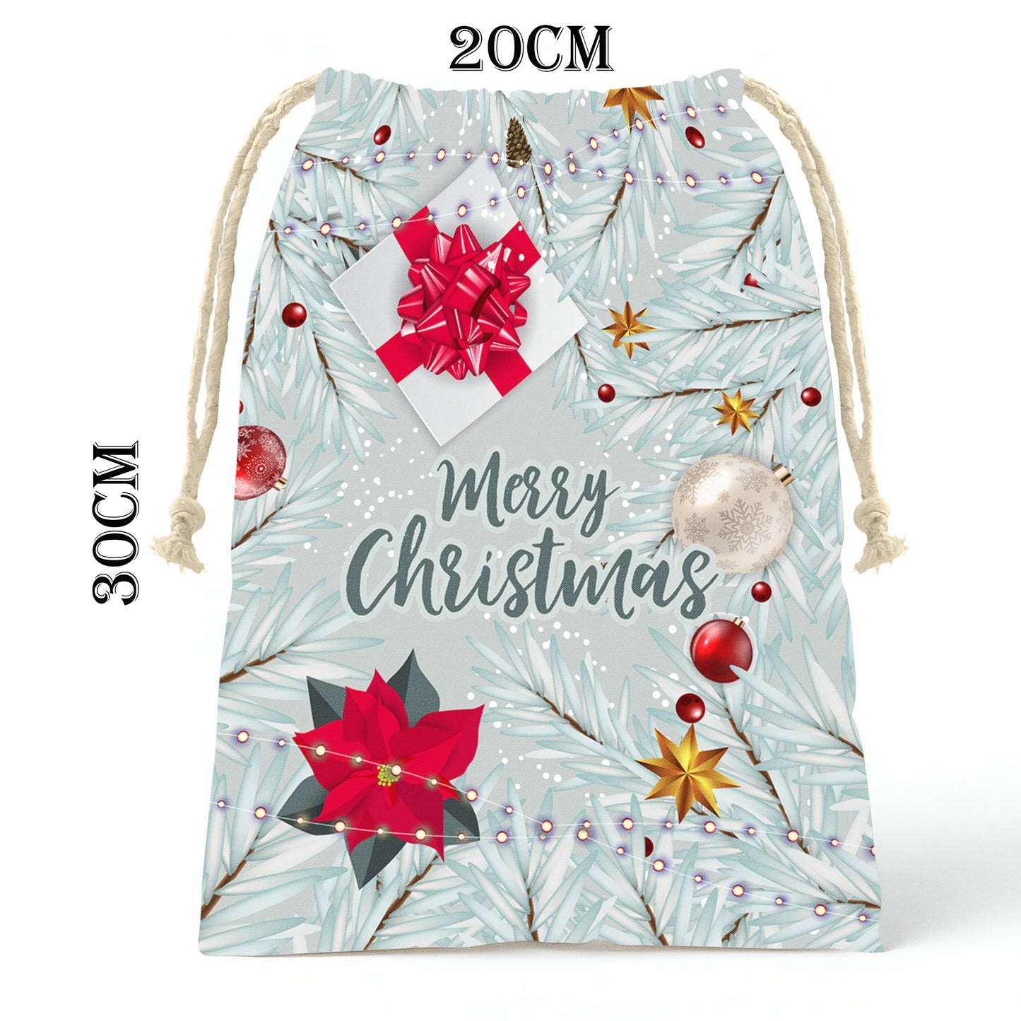 Silver Christmas Gift Bag (Set of 3)