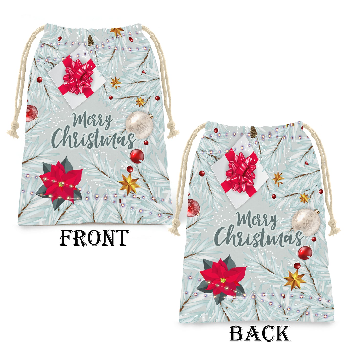 Silver Christmas Gift Bag (Set of 3)