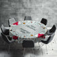 Silver Christmas Round Tablecloth